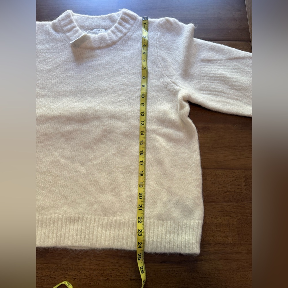 J.Crew Fuzzy Puff-Sleeve Sweater — NWT — Size XXL — Ivory - Picture 11 of 13
